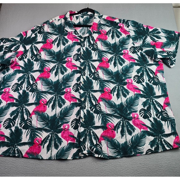 Hawaiian Tropic Other - Men 2 Piece Tropical Flamingo Hawaiian Shirt & Shorts 6XL Resort Camp Vacation